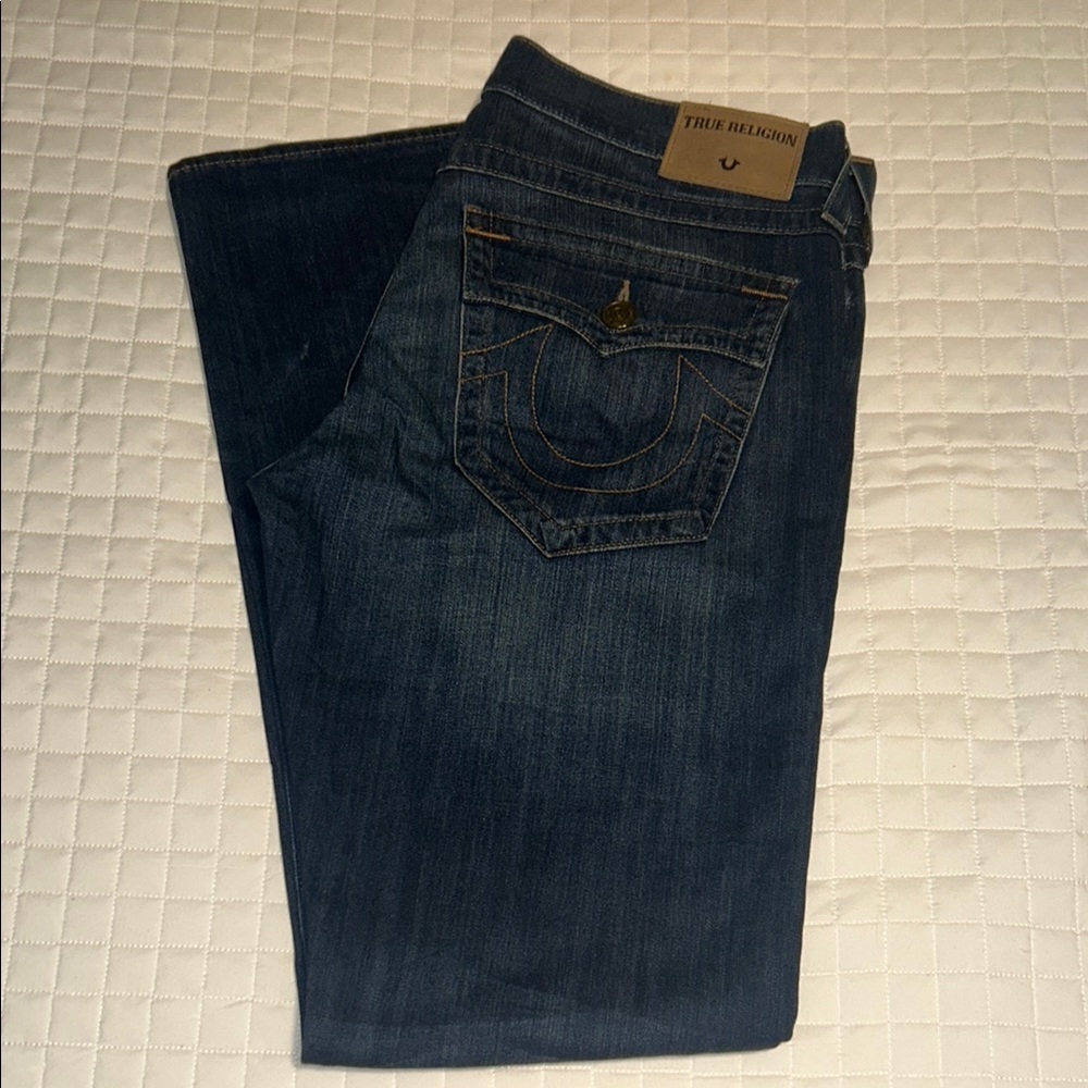 (Like New!!) Authentic-Men's True Religion Blue Jeans- Ricky Relaxed Straight